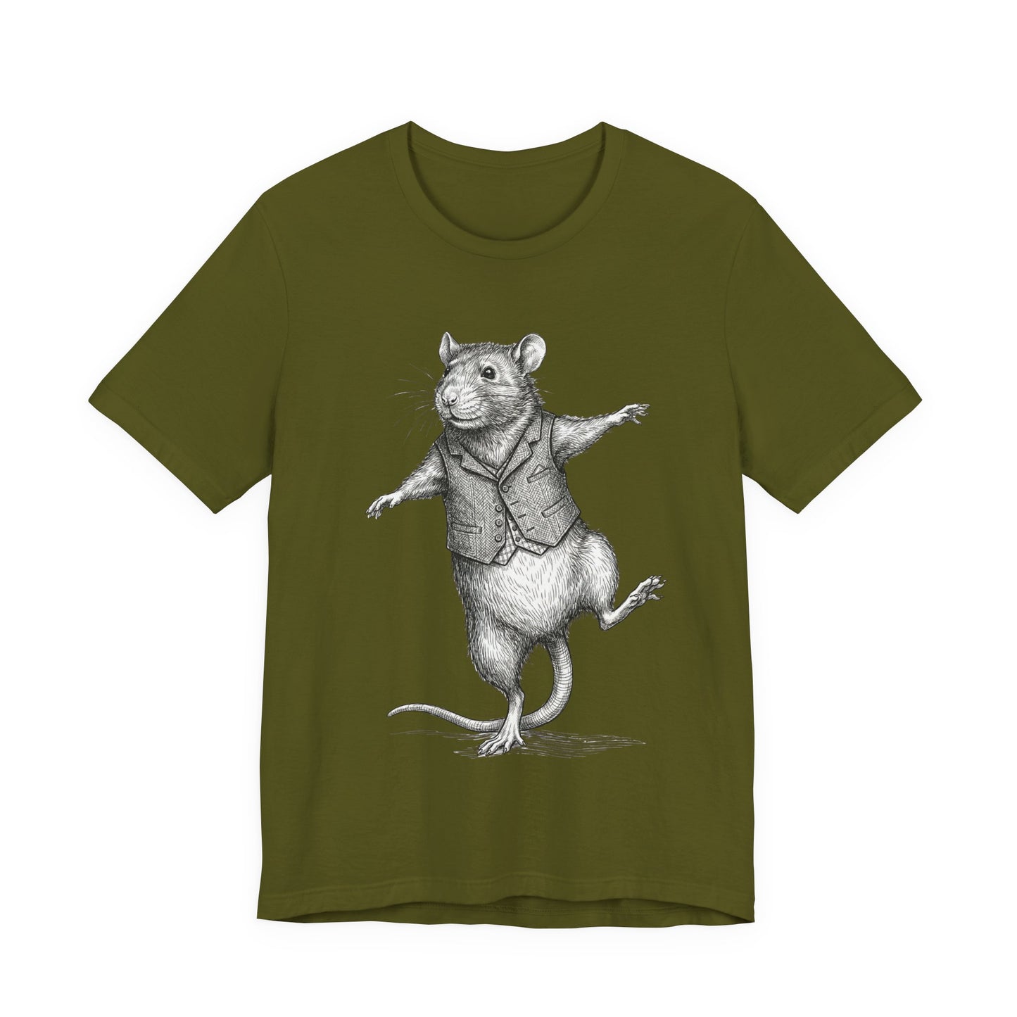 Ratney - "Just a Little Dance!" - Dancing Rat Graphic Tee - Vintage Illustration T-Shirt
