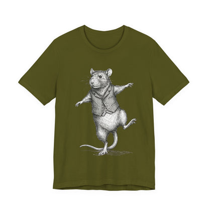 Ratney - "Just a Little Dance!" - Dancing Rat Graphic Tee - Vintage Illustration T-Shirt
