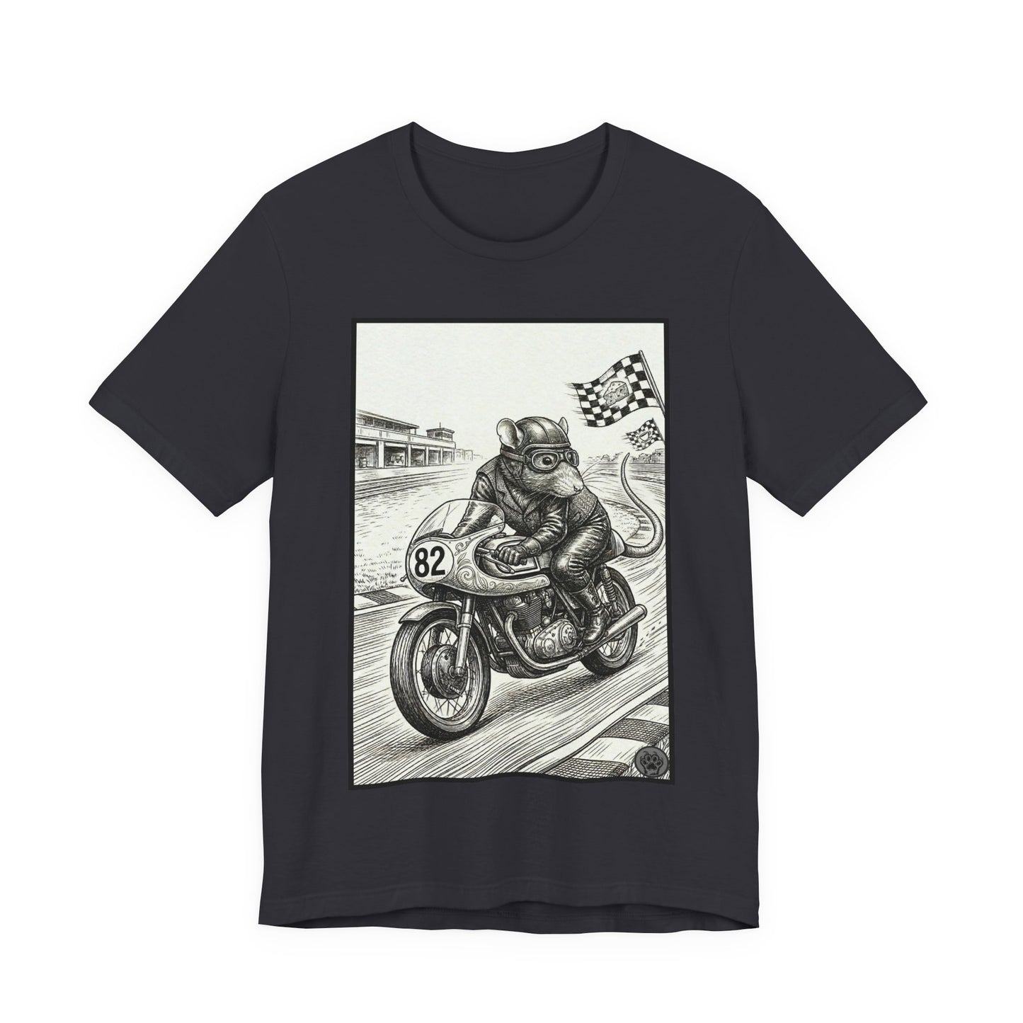 Ratney - "Rat Race" - Motorcycle Rat Racing T‑Shirt — Vintage Racer Graphic Tee