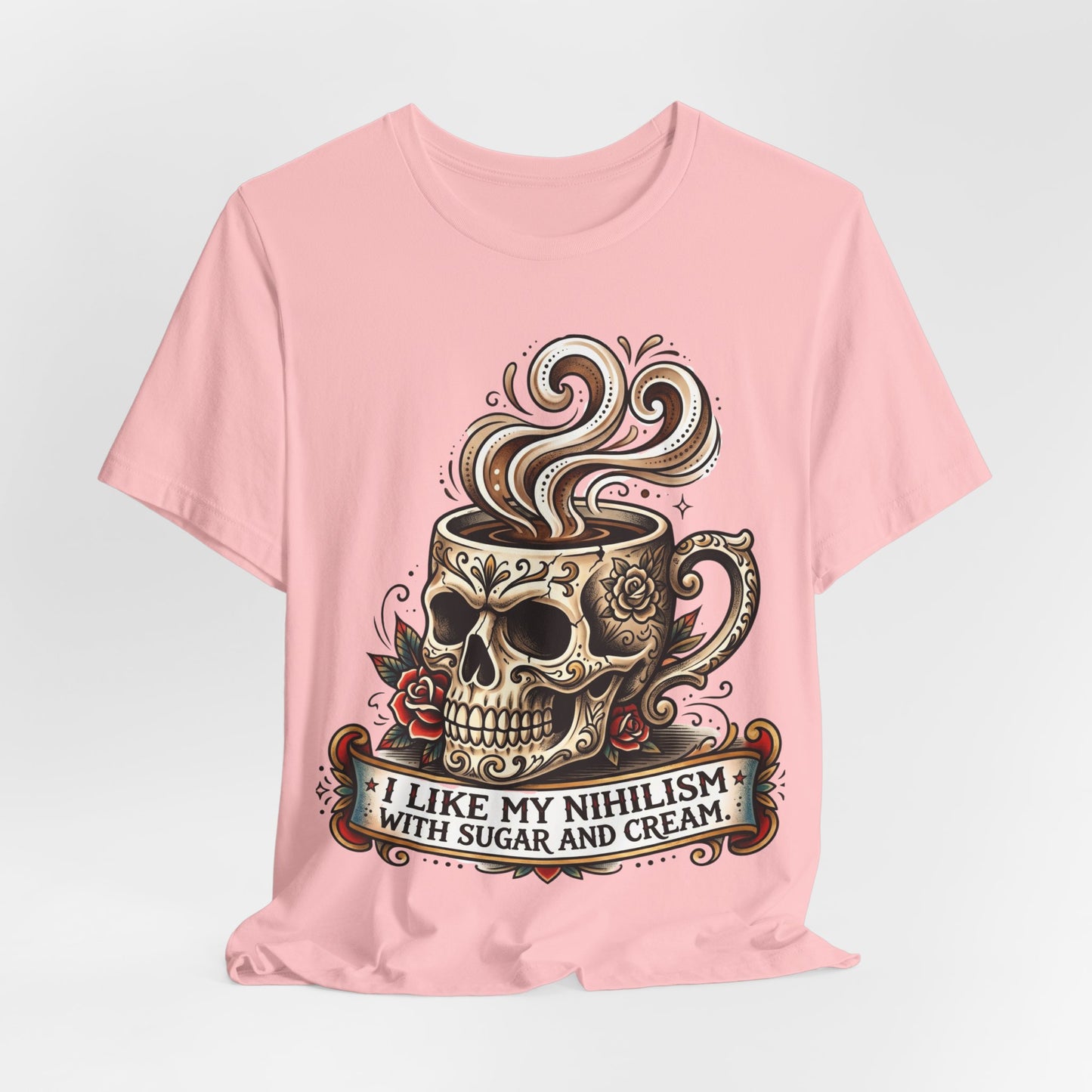 VOID - Skull Coffee Tee — "I Like My Nihilism With Sugar and Cream" Graphic T-Shirt