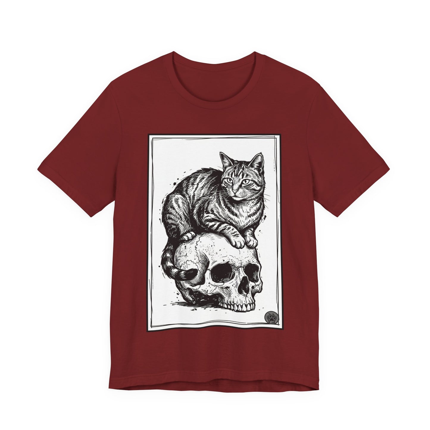 DarkArts Collection - Cat & Skull 2 T‑Shirt — Gothic Cat Skull Graphic Tee