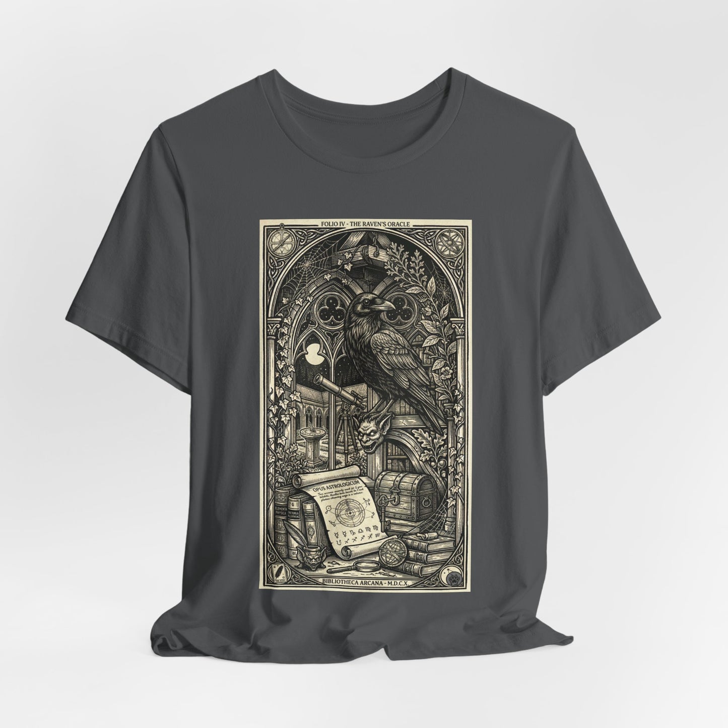 DarkArts Collection - Raven 2 - Raven Grimoire Tee — Gothic Occult Illustration T-Shirt