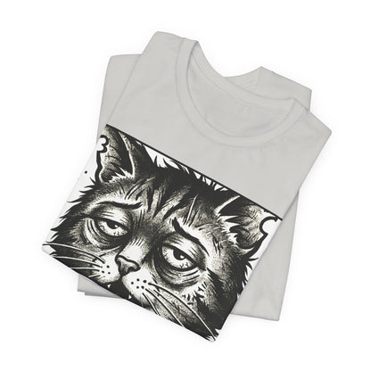 VOID - The Original Void Cat Tee — Tired Moody Cat Drinking Coffee Graphic T-Shirt