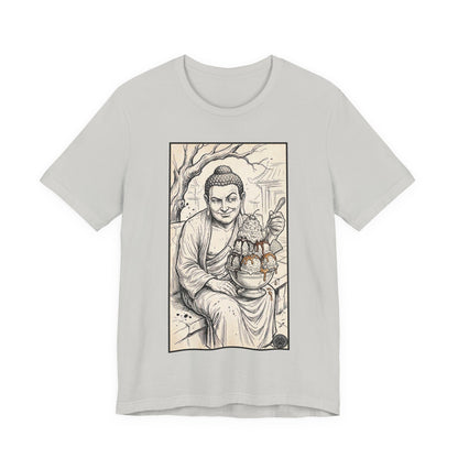Bad Buddha Sundae Sketch Tee — Religious Humor Buddha Graphic T-Shirt