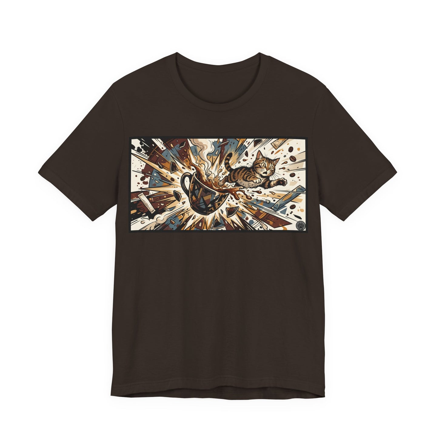 VOID - Coffee Cup Explosion Art Tee — Retro Abstract Coffee Splash T-Shirt