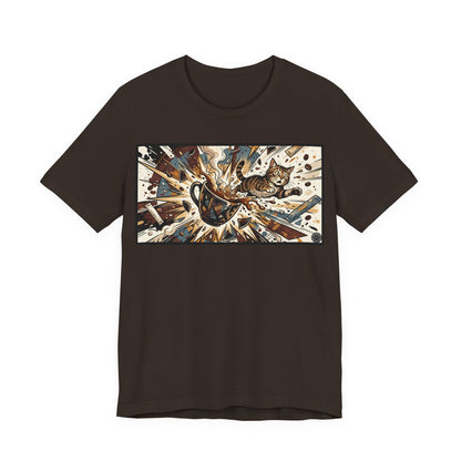 VOID - Coffee Cup Explosion Art Tee — Retro Abstract Coffee Splash T-Shirt