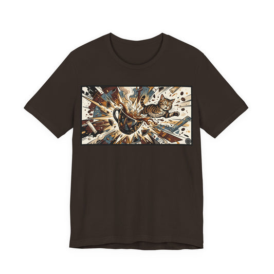 VOID - Coffee Cup Explosion Art Tee — Retro Abstract Coffee Splash T-Shirt