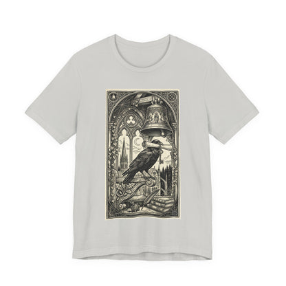 DarkArts Collection - Raven 1 - Raven & Bell Gothic Art T-Shirt – Vintage Raven Illustration Tee
