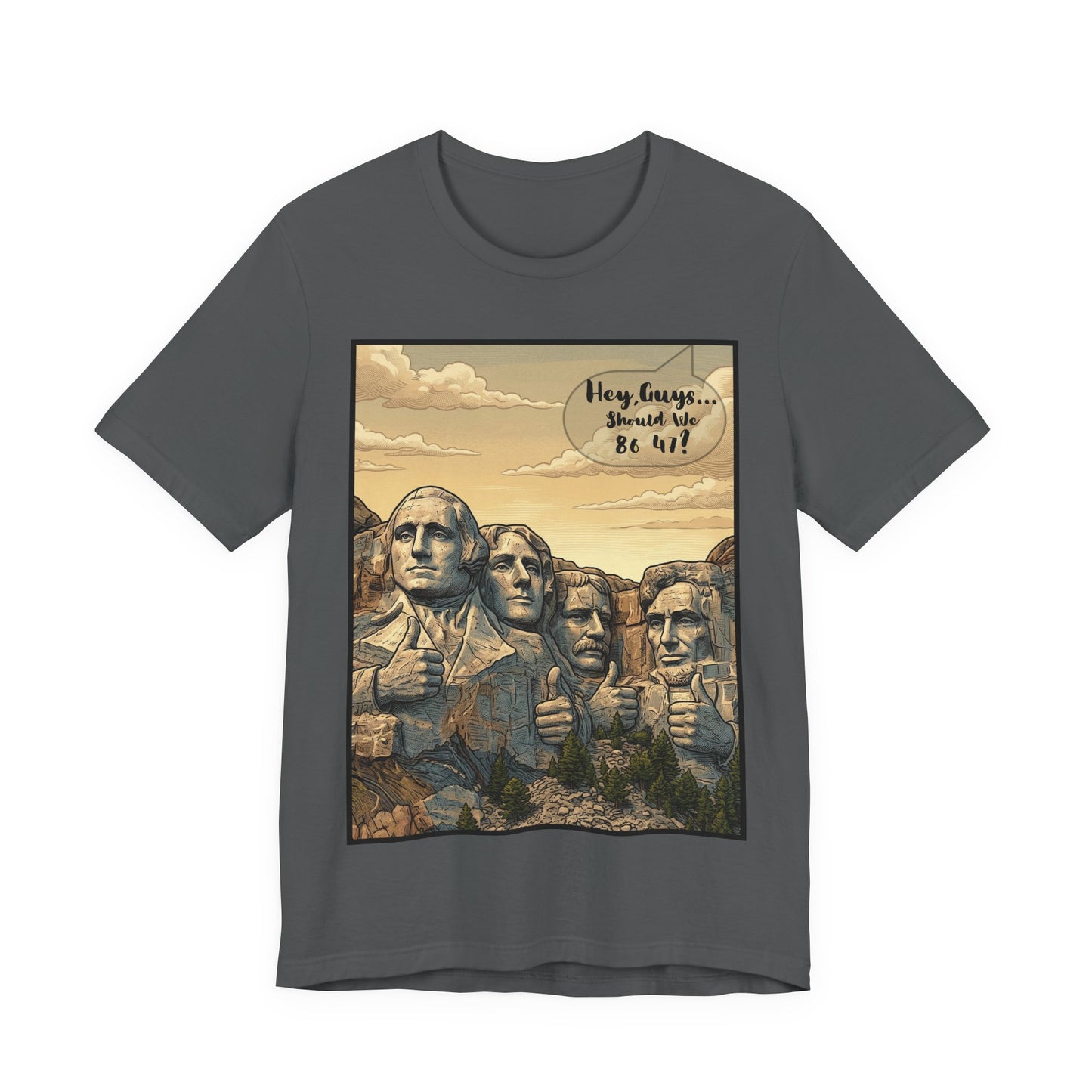 Mount Rushmore Thumbs Up Tee — Vintage Patriotic Graphic T-Shirt - Voice of God