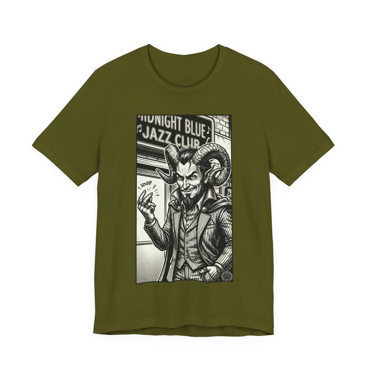 BLZB - Finger Snap Jazz Club Graphic Tee — 'Midnight Blue Jazz Club' Vintage Devil Illustration