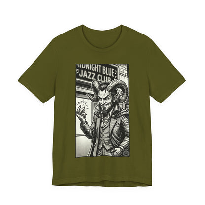 BLZB - Finger Snap Jazz Club Graphic Tee — 'Midnight Blue Jazz Club' Vintage Devil Illustration
