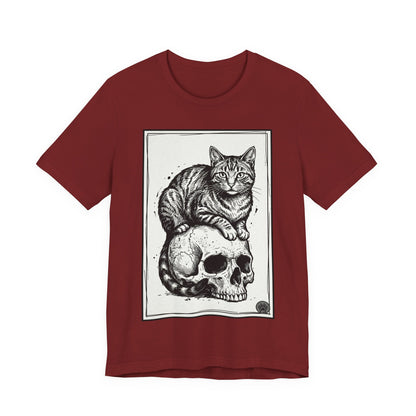 DarkArts Collection - Cat & Skull 3 Graphic Tee — Gothic Cat Skull T‑Shirt