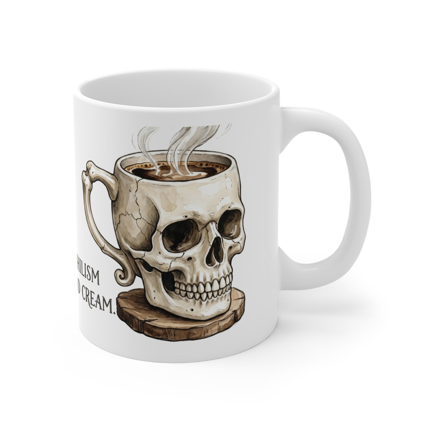 VOID - Skull Coffee Mug — "I Like My Nihilism With Sugar and Cream" 11oz