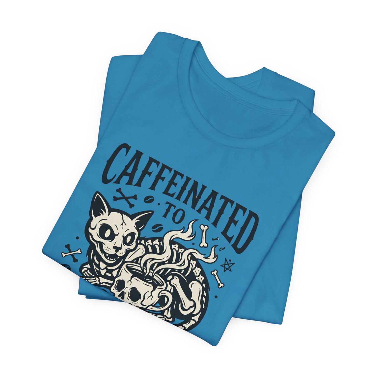 VOID - Caffeinated to the Grave Tee - Coffee Cat Humor Shirt