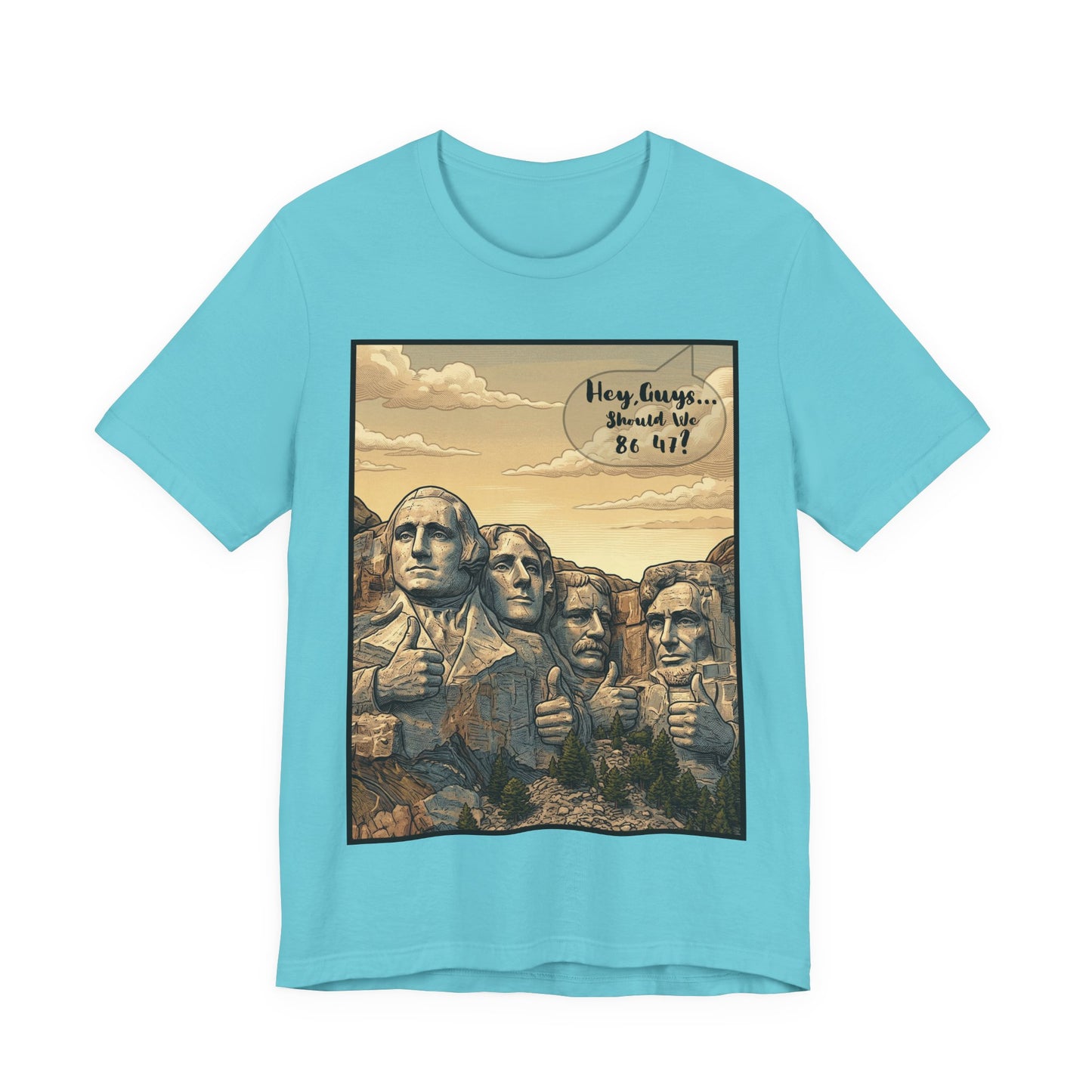 Mount Rushmore Thumbs Up Tee — Vintage Patriotic Graphic T-Shirt - Voice of God