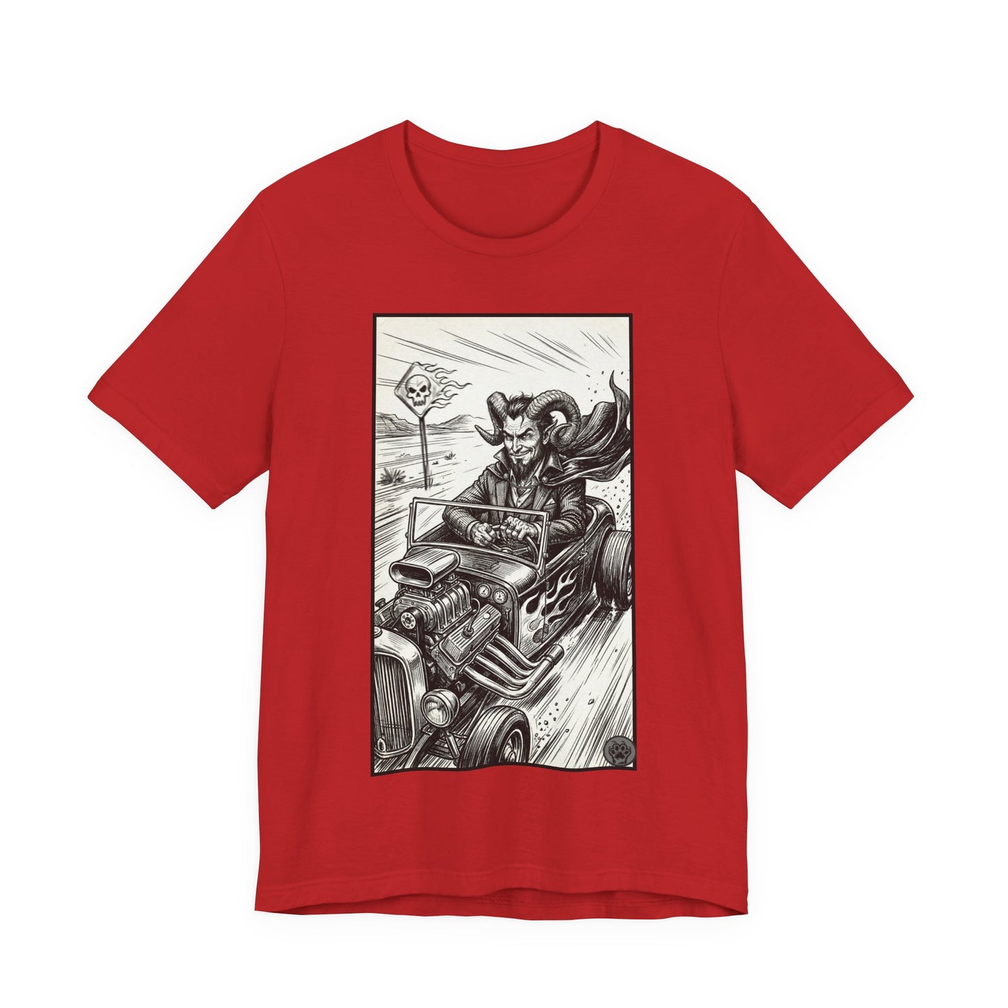 BLZB - Hot Rod Devil Driving T‑Shirt — Vintage Gothic Car Illustration Tee