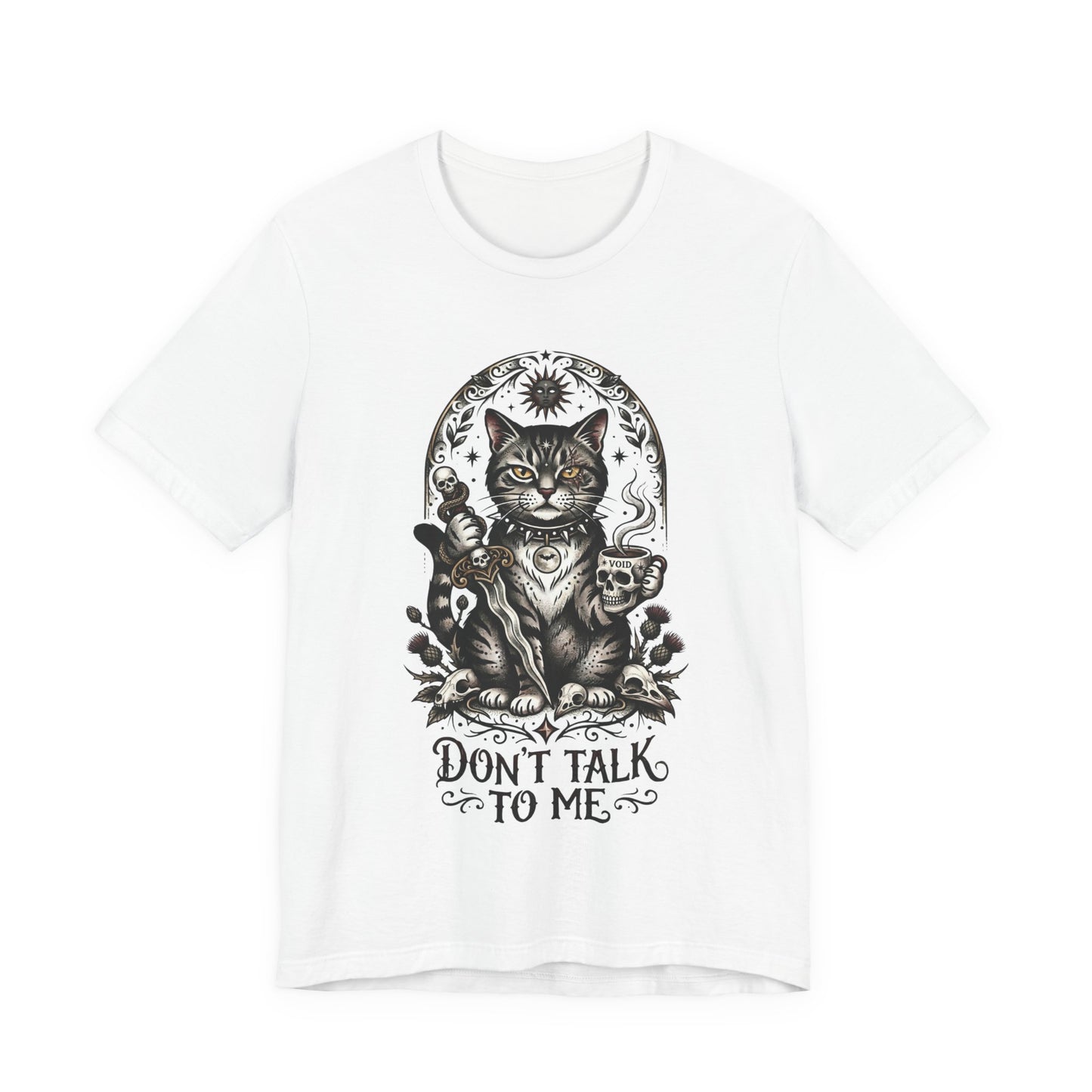 VOID - Don't Talk To Me Cat Tee — Gothic Mystic Cat Graphic T-Shirt