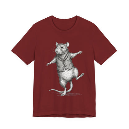 Ratney - "Just a Little Dance!" - Dancing Rat Graphic Tee - Vintage Illustration T-Shirt