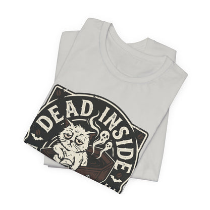VOID - Dead Inside But Still Need Coffee T-Shirt - Coffee Cat Humor Tee