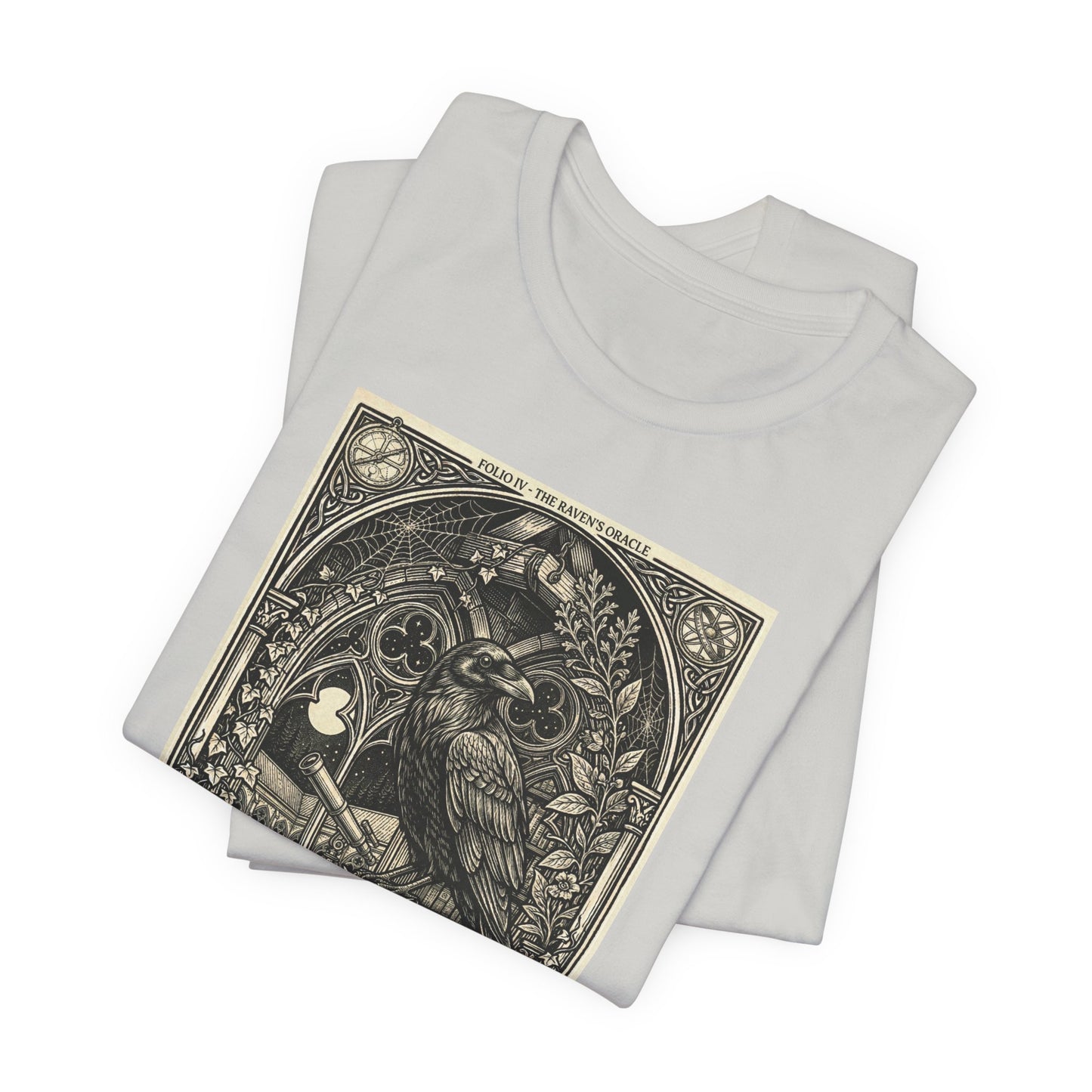 DarkArts Collection - Raven 2 - Raven Grimoire Tee — Gothic Occult Illustration T-Shirt