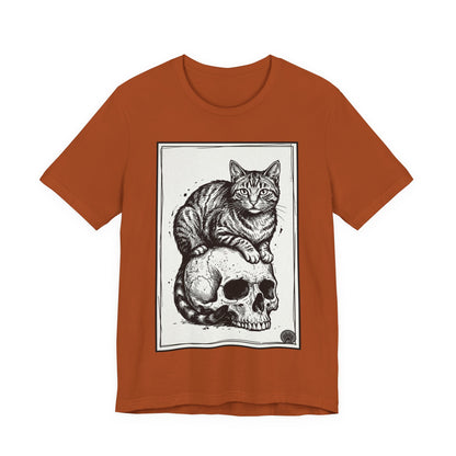 DarkArts Collection - Cat & Skull 3 Graphic Tee — Gothic Cat Skull T‑Shirt