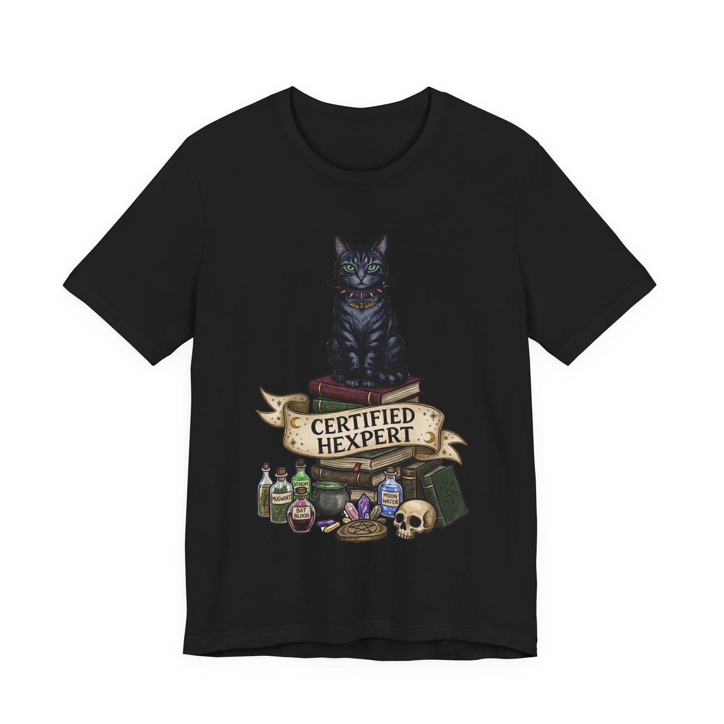DarkArts - Hexpert (Color) T-Shirt — Black Cat Witchcraft Graphic Tee