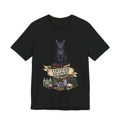 DarkArts - Hexpert (Color) T-Shirt — Black Cat Witchcraft Graphic Tee