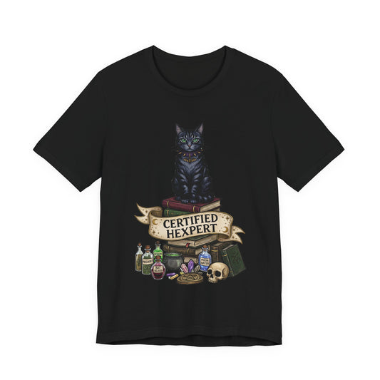 DarkArts - Hexpert (Color) T-Shirt — Black Cat Witchcraft Graphic Tee