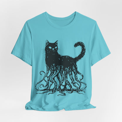 OctoCat Original T‑Shirt — Black Ink Mythical Cat with Octopus Tentacles Graphic Tee