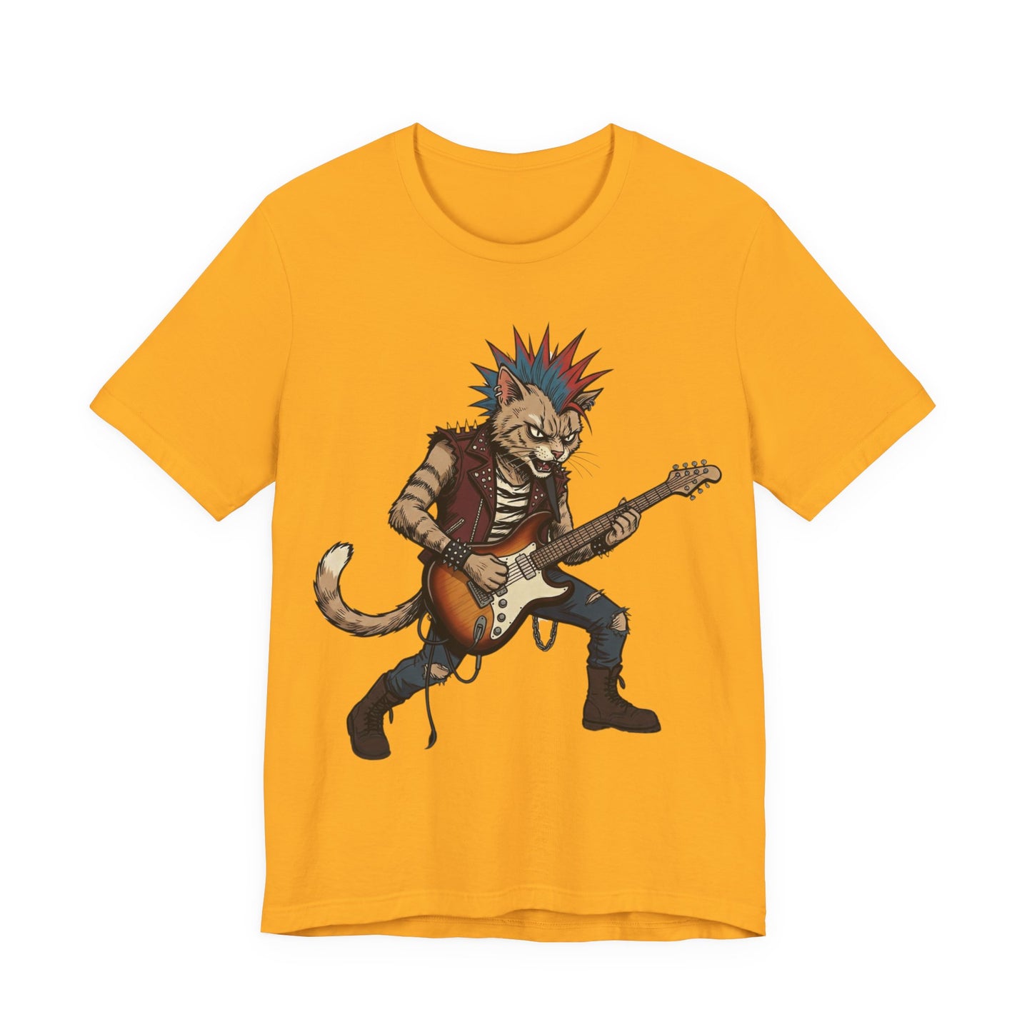 PunkCat - Punk Rock Cat Guitar T-Shirt