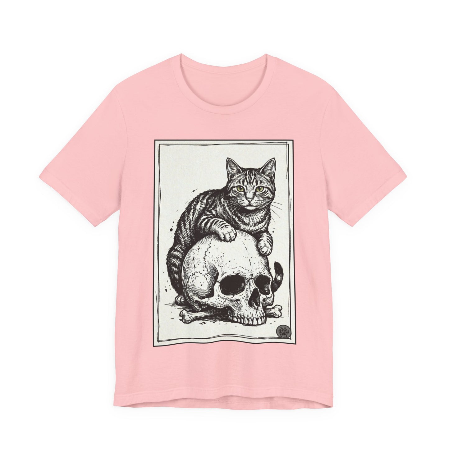 DarkArts Collection - Cat & Skull T-Shirt – Gothic Cat Illustration Tee