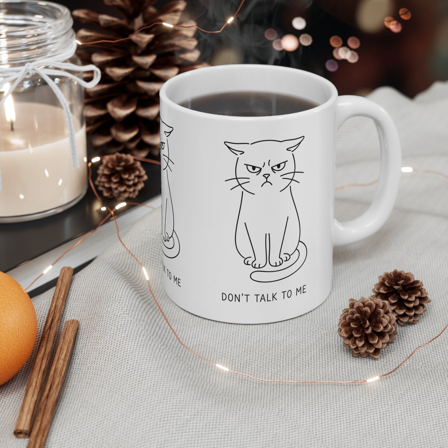 VOID - Don't Talk To Me Cat Mug — Funny Annoyed Cat Coffee Cup, Sarcastic Gift for Cat Lovers