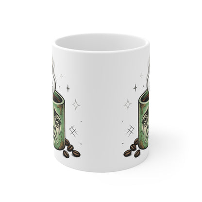 VOID - 11oz Coffee Mug — Sad Face Coffee Cup Illustration