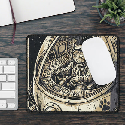 SpaceCat - Coming to the Rescue! - Astronaut Cat Gaming Mouse Pad — Space Pilot Cat Desk Mat