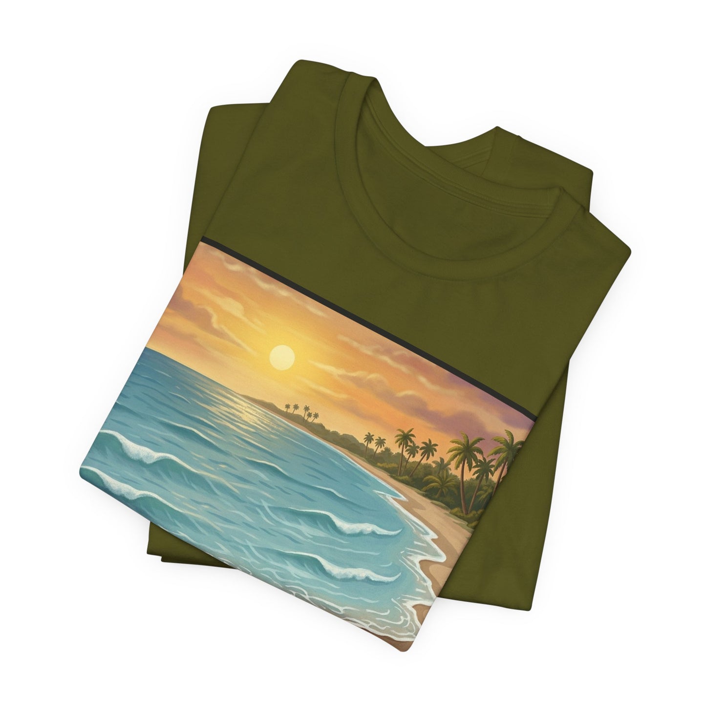 Another Nice Day At The Beach - Vertical - Beach Sunset Tee — Coastal Tropical Shoreline Graphic T‑Shirt