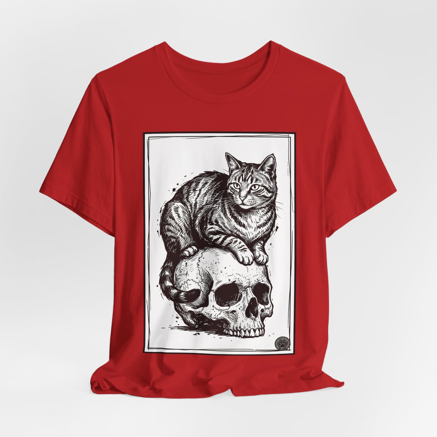 DarkArts Collection - Cat & Skull 2 T‑Shirt — Gothic Cat Skull Graphic Tee