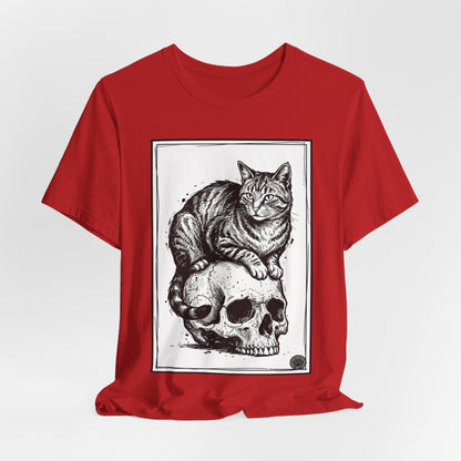 DarkArts Collection - Cat & Skull 2 T‑Shirt — Gothic Cat Skull Graphic Tee
