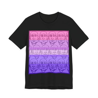 HotGossip - Warm Tones - Abstract Repeating Face Tee — Pink to Purple Gradient Graphic Shirt