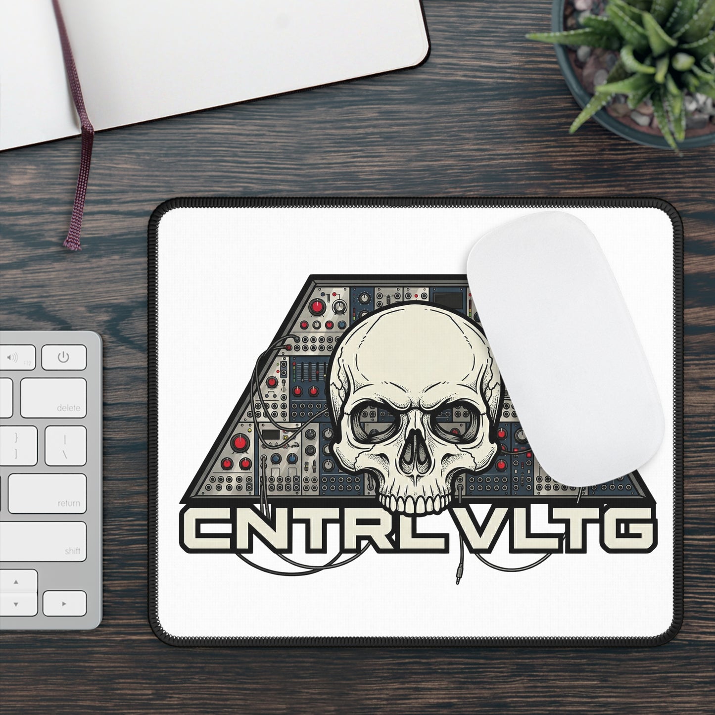 CV Control Voltage - TriBase White - Gaming Mouse Pad — Control Voltage Skull Analog Modular Synthesizer Design