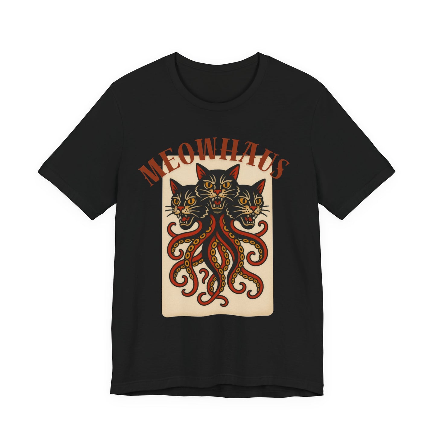 The Magic Three - Vintage Tattoo Meowhaus Cat-Octopus Graphic Tee