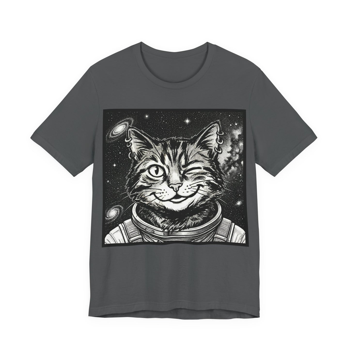 WinkyCat - The Astronaut (NO Gesture) Cat T-Shirt — Winking Space Kitty Graphic Tee