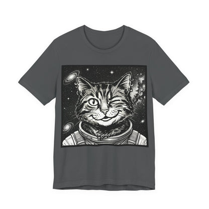 WinkyCat - The Astronaut (NO Gesture) Cat T-Shirt — Winking Space Kitty Graphic Tee