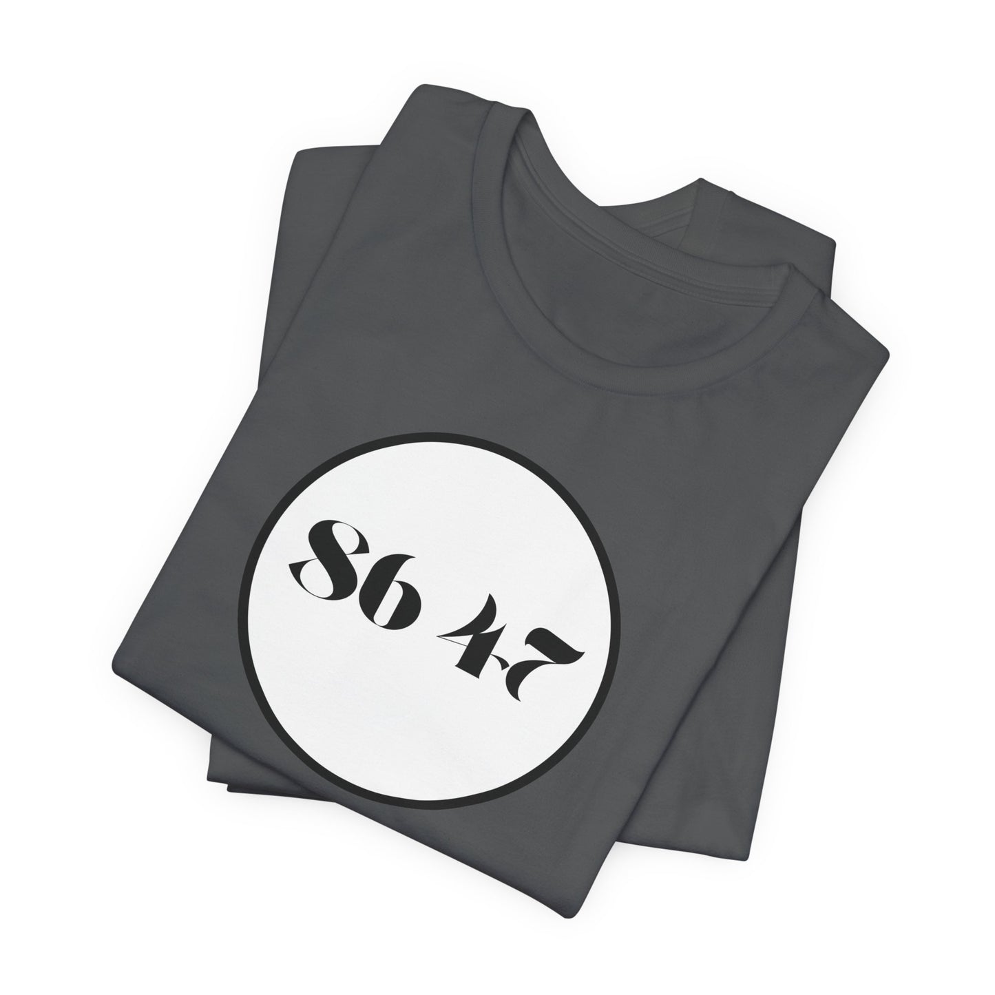 86 47 - Clean, Clear & Concise - Vintage Circle Number Tee — "86 47" Graphic T-Shirt