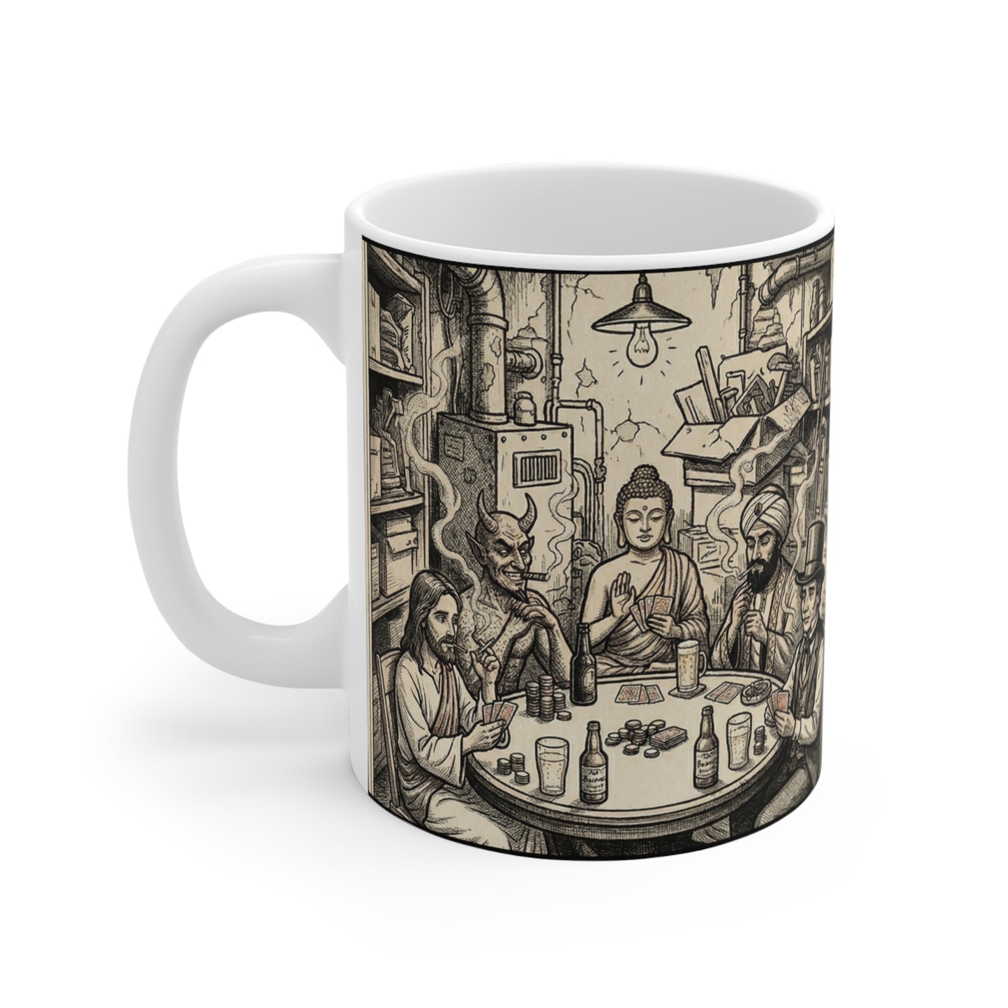 Playing For Keeps - 11oz Mug Ambi Handle — Religious Humor Occult Fun - Gambling For Souls!