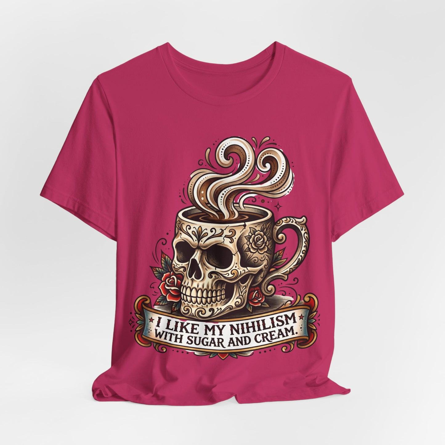 VOID - Skull Coffee Tee — "I Like My Nihilism With Sugar and Cream" Graphic T-Shirt