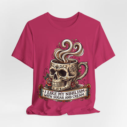 VOID - Skull Coffee Tee — "I Like My Nihilism With Sugar and Cream" Graphic T-Shirt
