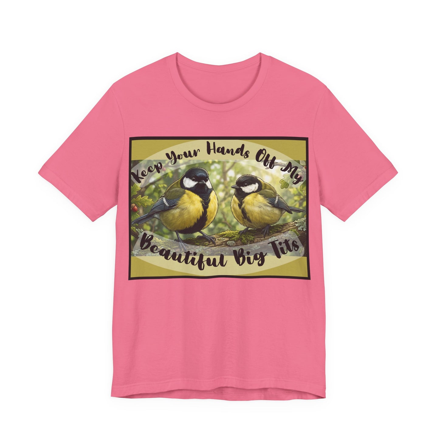 Funny Bird T-Shirt — Raunchy Birder Humor "Keep Your Hands Off My Beautiful Big Tits" Wordplay Pun Graphic Tee