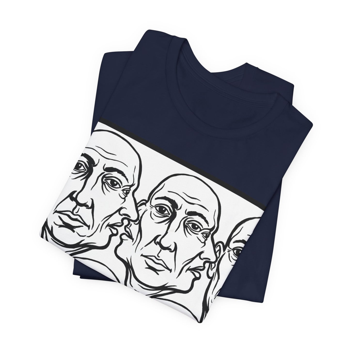 HotGossip - Version 2 - Monochrome Repeating Faces Tee – Abstract Expressionist Portrait T-Shirt