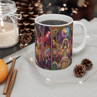 Disco Drag Queen Jesus - 11oz Mug Ambi Handle - God/Goddess Mug — Vibrant Pride Celebration Coffee Cup