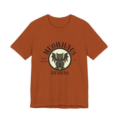 MHD - Emblem - Vintage Tattoo Cat Bat Logo Tee — “Meowhaus Designs” Graphic T-Shirt
